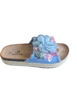 Slipper denim blauw