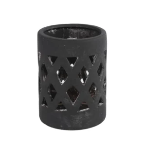 Countryfield theelichthouder Dassel zwart 12cm