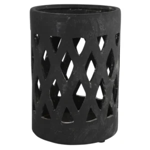 Countryfield theelichthouder Dassel zwart 22cm