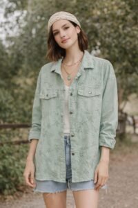 Spijkerjas mint-groen