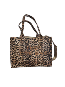Handtas Totebag panter bruin