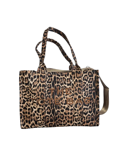 Handtas Totebag panter bruin
