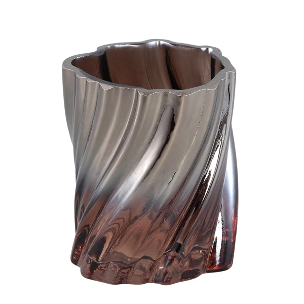 PTMD theelichthouder Paisley bruin/zilverkleurig 10 cm