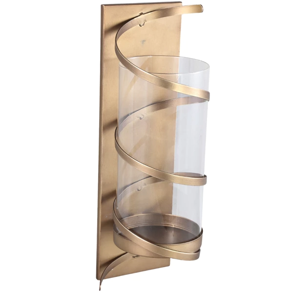 PTMD wanddecoratie windlicht Haylie messingkleurig