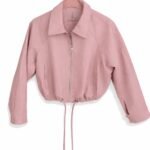 Oversized bomberjack PU leder roze
