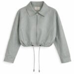 Oversized bomberjack PU leder mintgroen