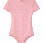 Body roze met bloemen motief