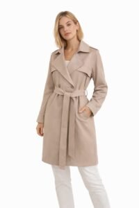 Trenchcoat suede beige
