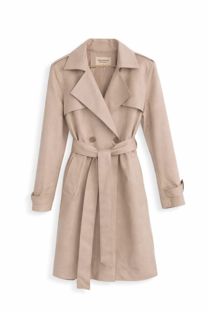 Trenchcoat suede beige