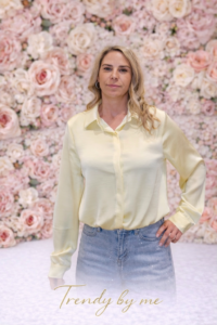 Luxe satijnen blouse, geel