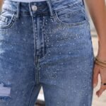 Wide-leg jeans met strass