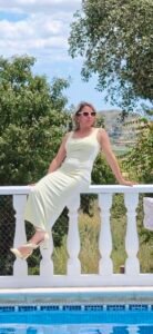 Gele maxi jurk met split