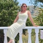 Gele maxi jurk met split