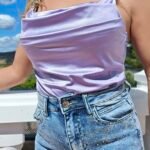body top satijnen lila