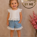 2-Delige Zomerset Wit/denim.
