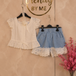 2-Delige Zomerset Wit/denim.