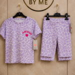 2-Delige Meisjesset Lila Panterprint Amour