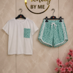 2-delig setje leopard mintgroen