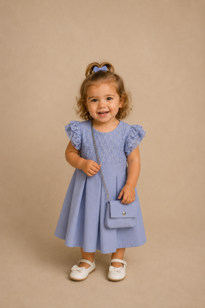 Luxe Jurkje met Tasje Blauw