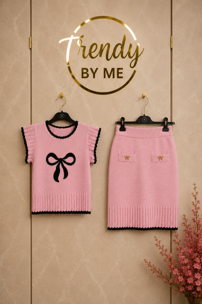 2-Delige Gebreide Set Roze