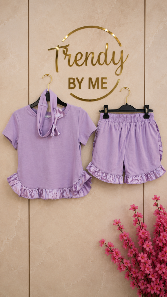 3-Delige Set Lila Ruffles
