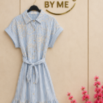 Elegante Gestreepte Maxi Blousejurk