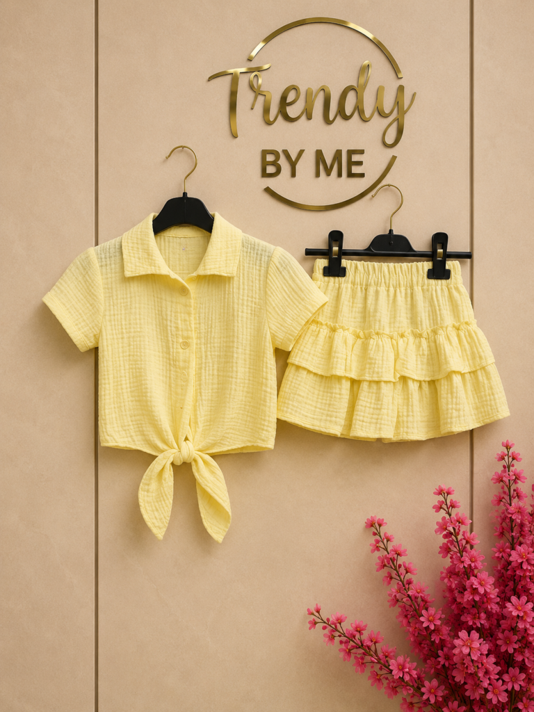 Gele Blouse & rok Set