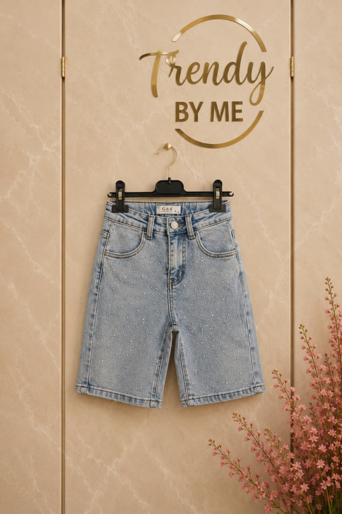 Bermuda Jeans met Strass