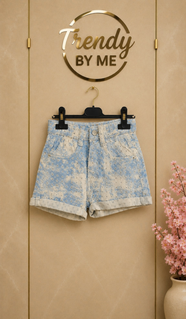 Denim Short met Pailletten