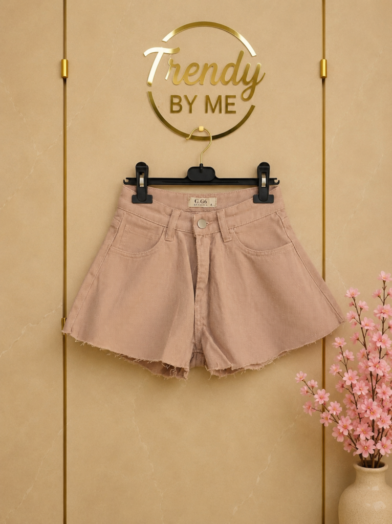 Denim Skort Overslag Roze