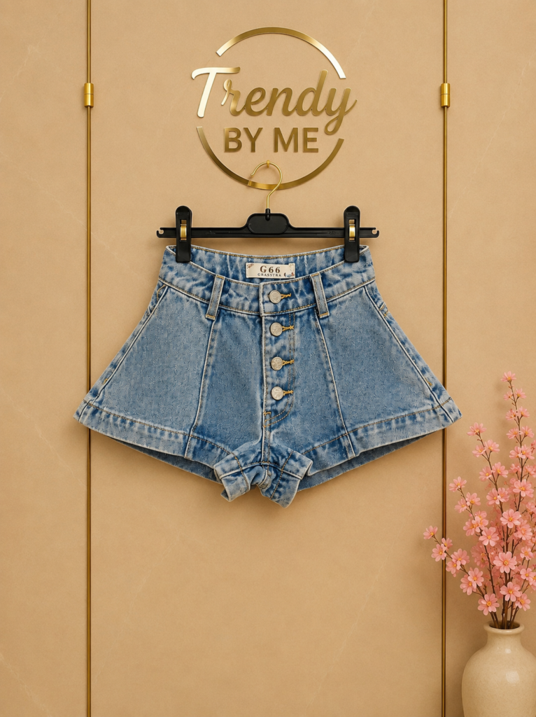 Denim High Waist Short