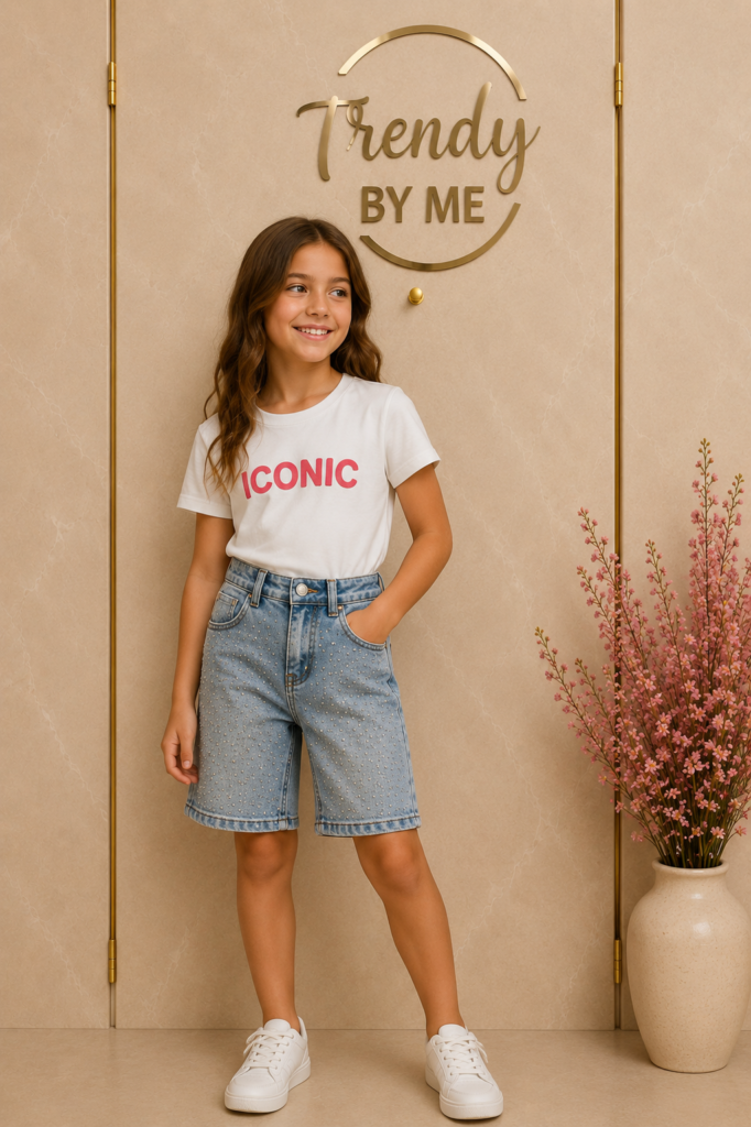 Bermuda Jeans met Strass