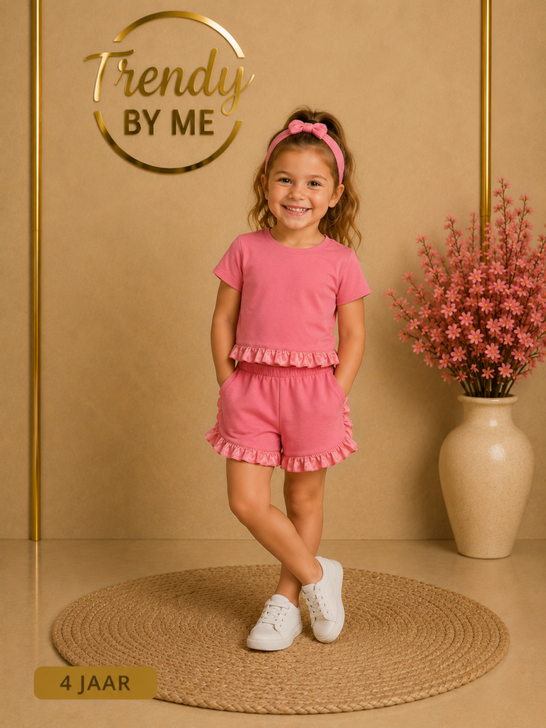 3-Delige Set Roze Ruffels